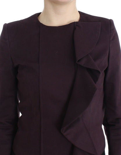 Elegante paarse katoenen blend blazer