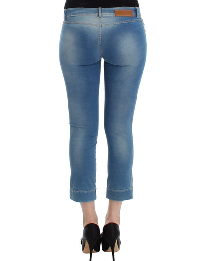 Chique blauwe capri-jeans voor elegante zomers