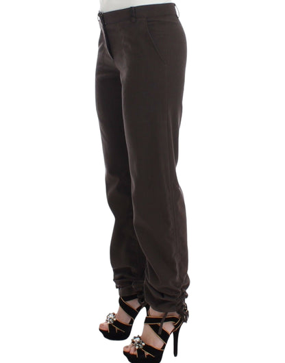 Chique bruine katoenen pantalon