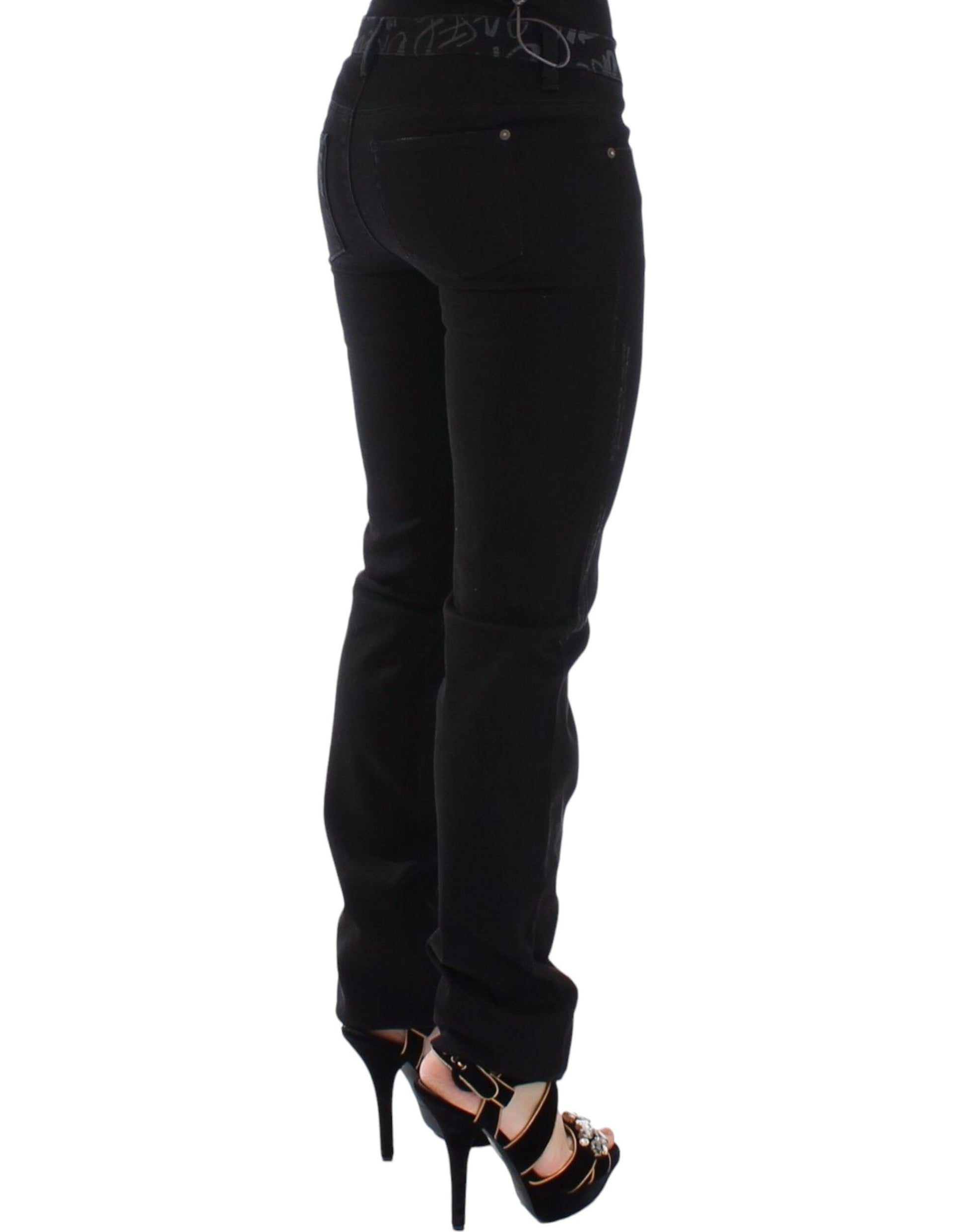 Chique zwarte skinny statement jeans