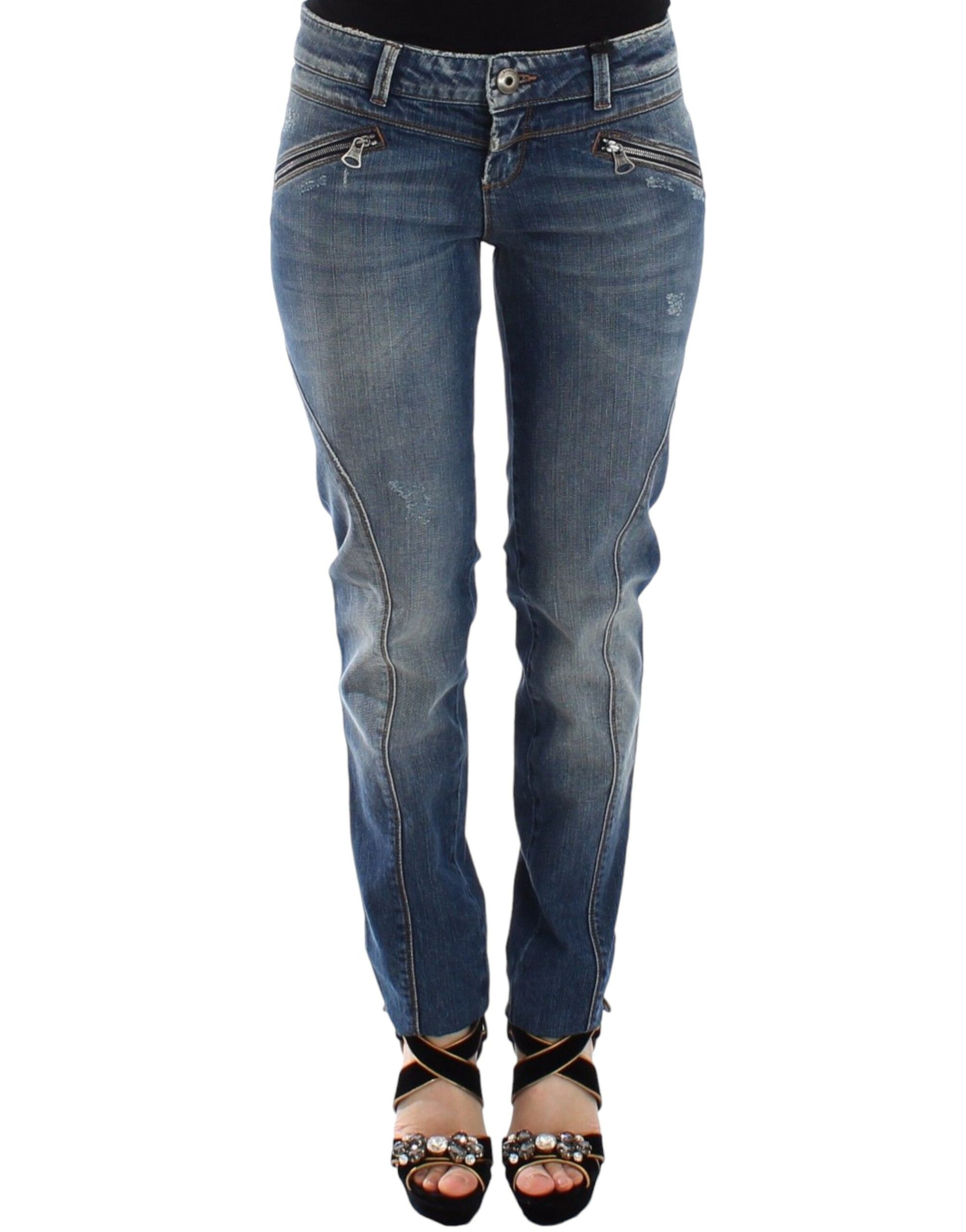 Chique Slim-Fit Blauwe Denim Jeans