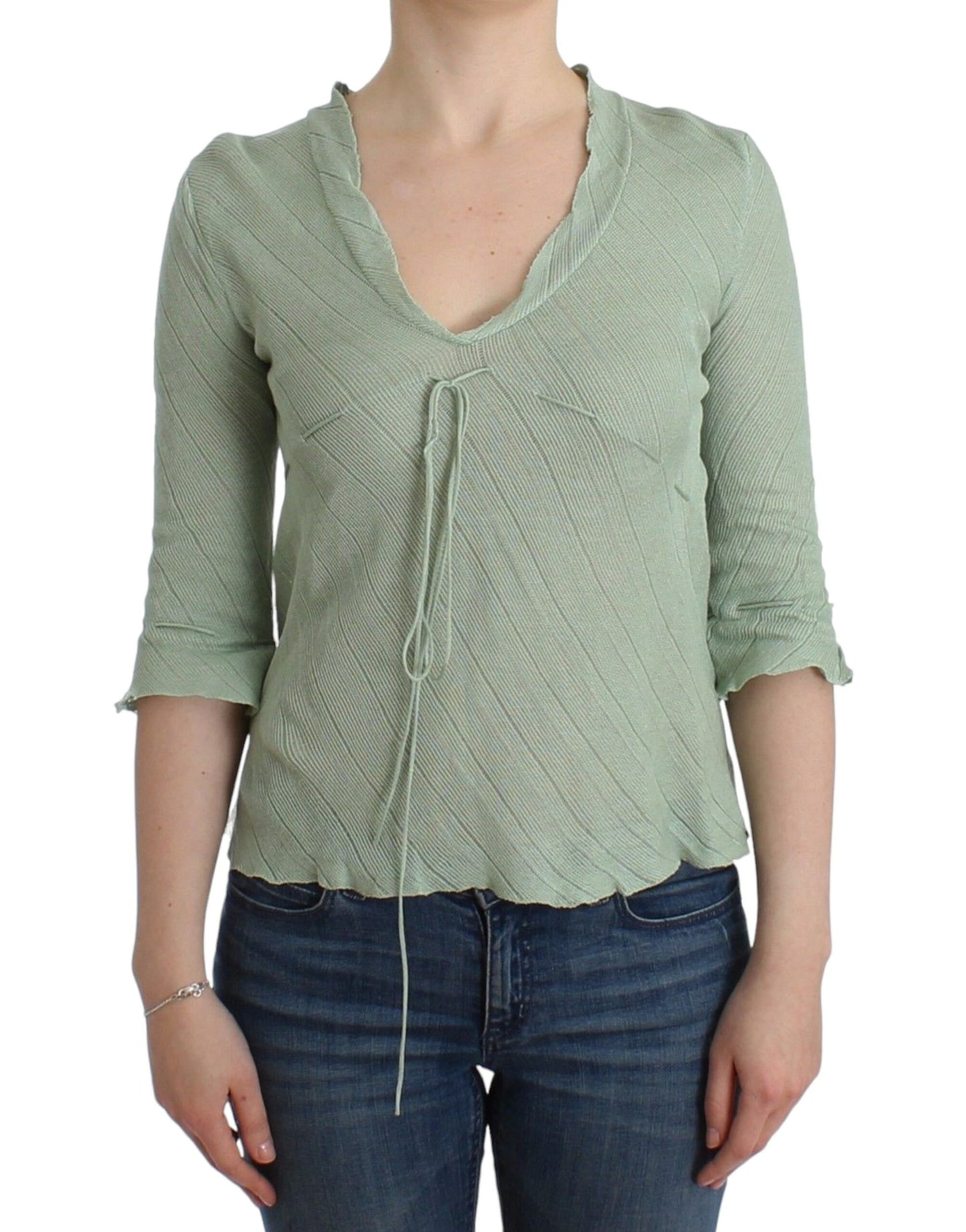 Chique groene gebreide top – Ethereal Elegance