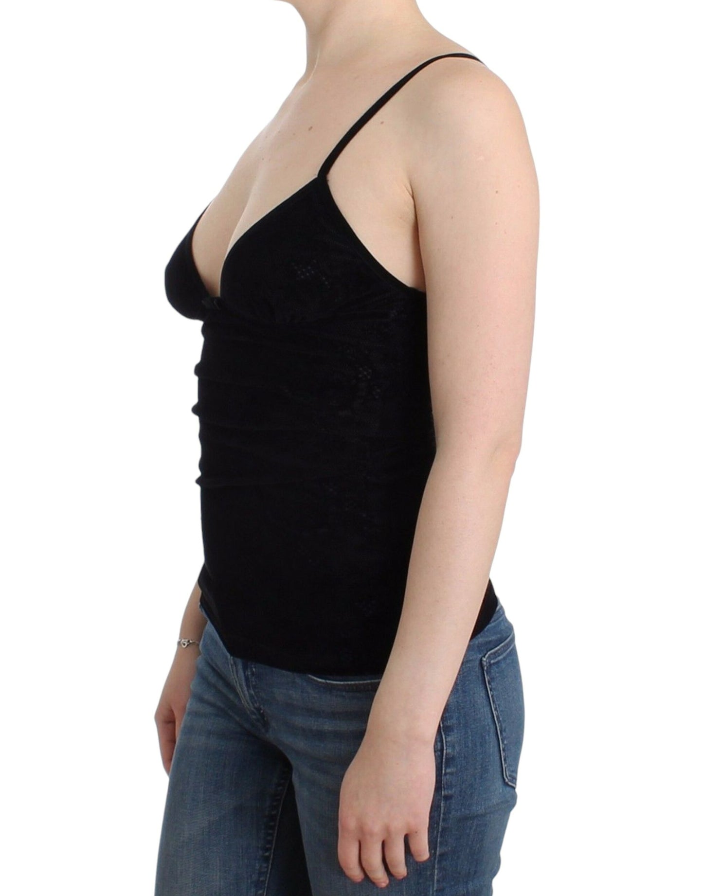 Elegante zwarte cami lingerie top