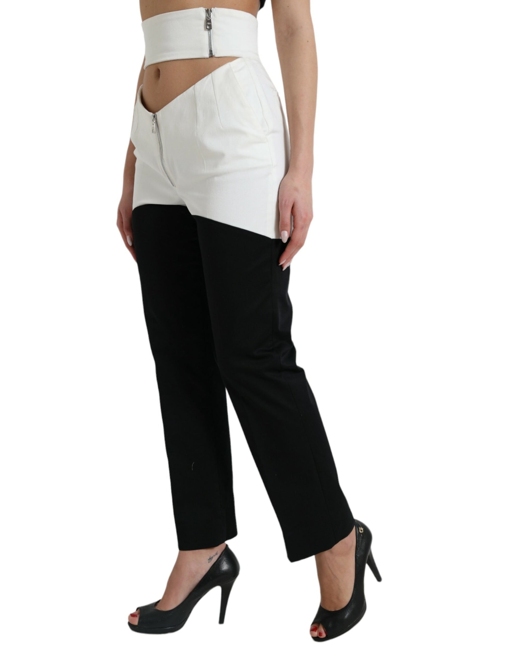 Hoge taille taps toelopende chique broek