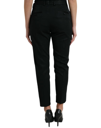 Elegante taps toelopende cropped broek met hoge taille