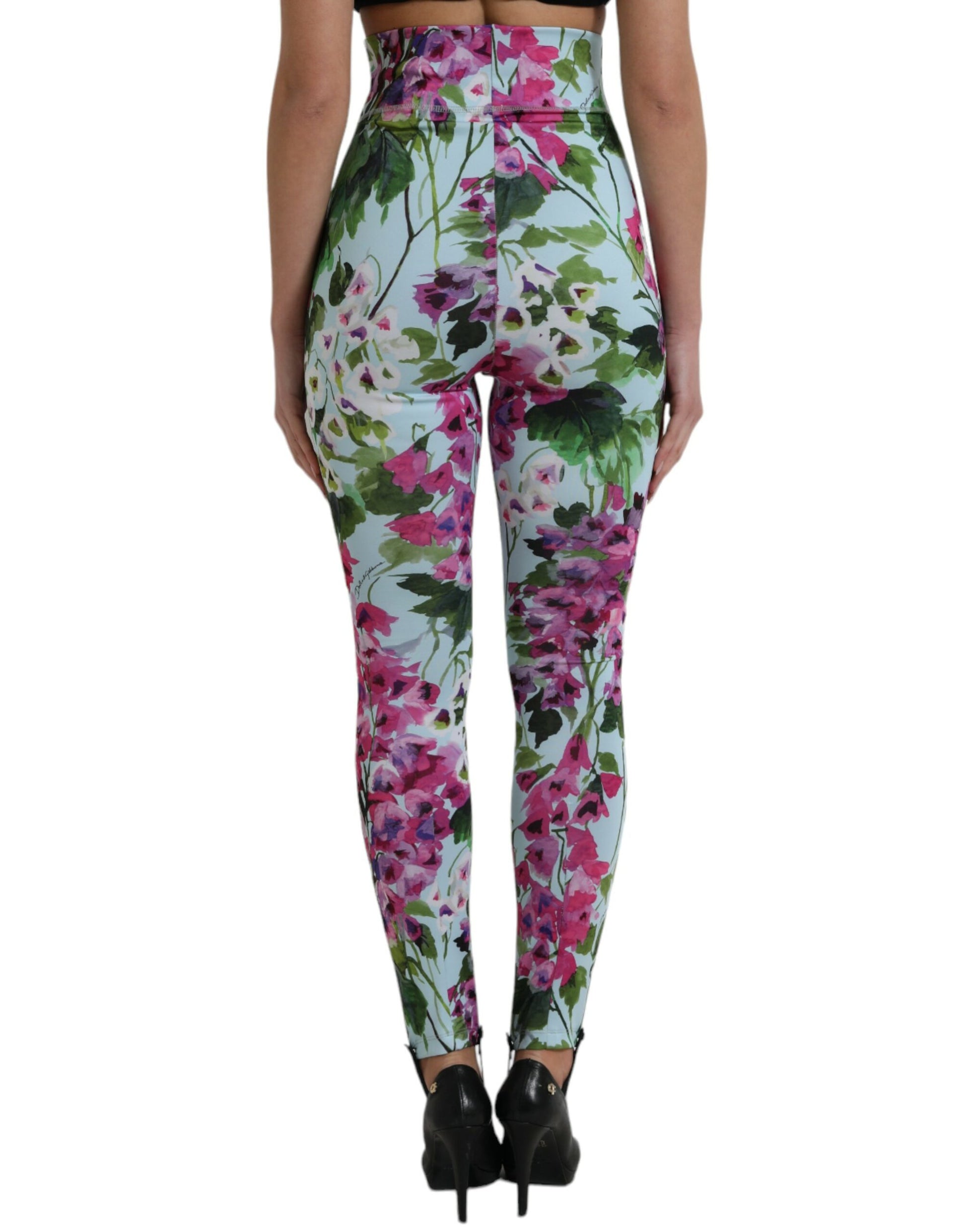 Elegante bloemen high-rise legging broek