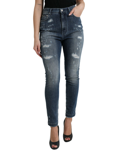 Elegante stretch denim jeans met hoge taille