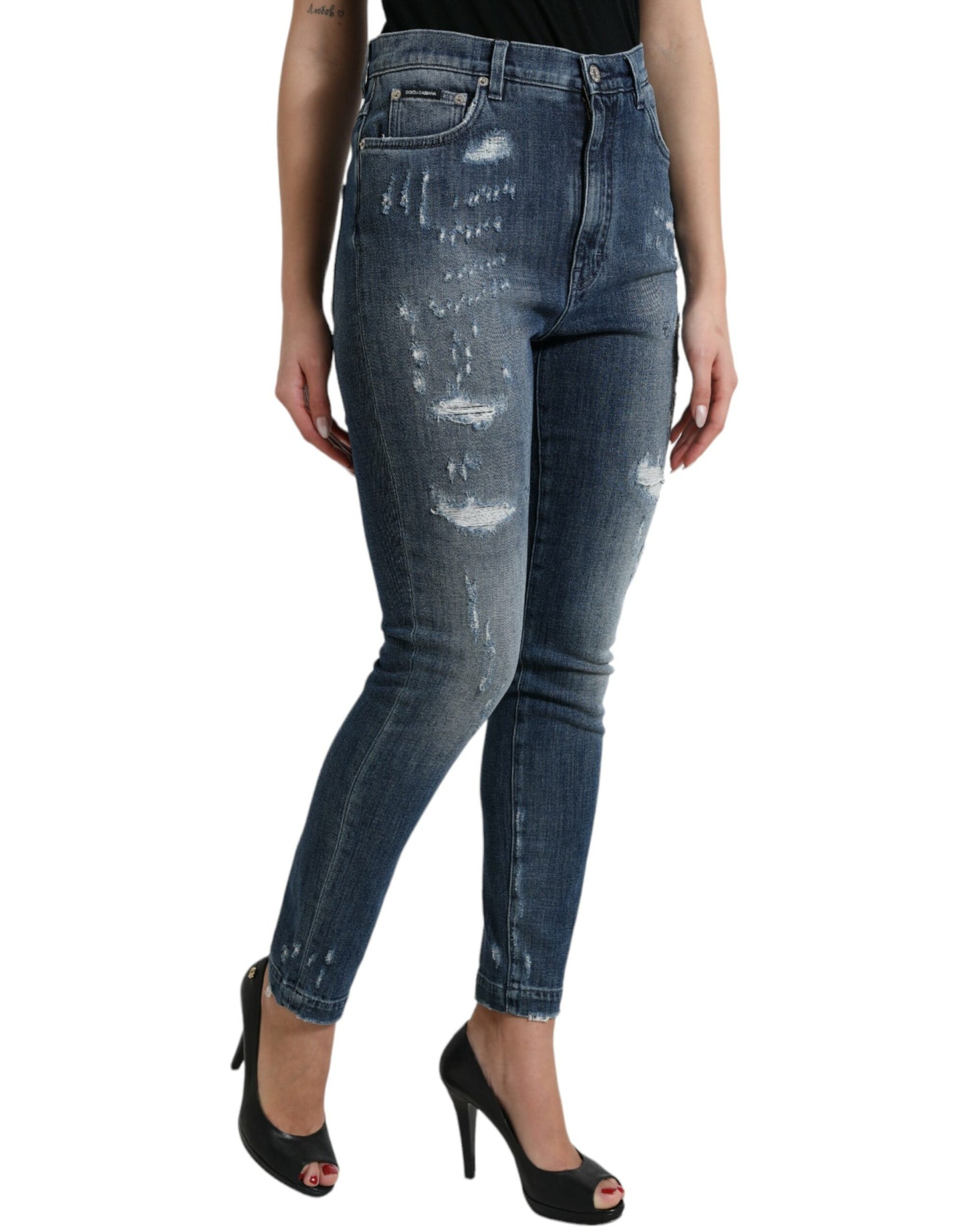 Elegante stretch denim jeans met hoge taille