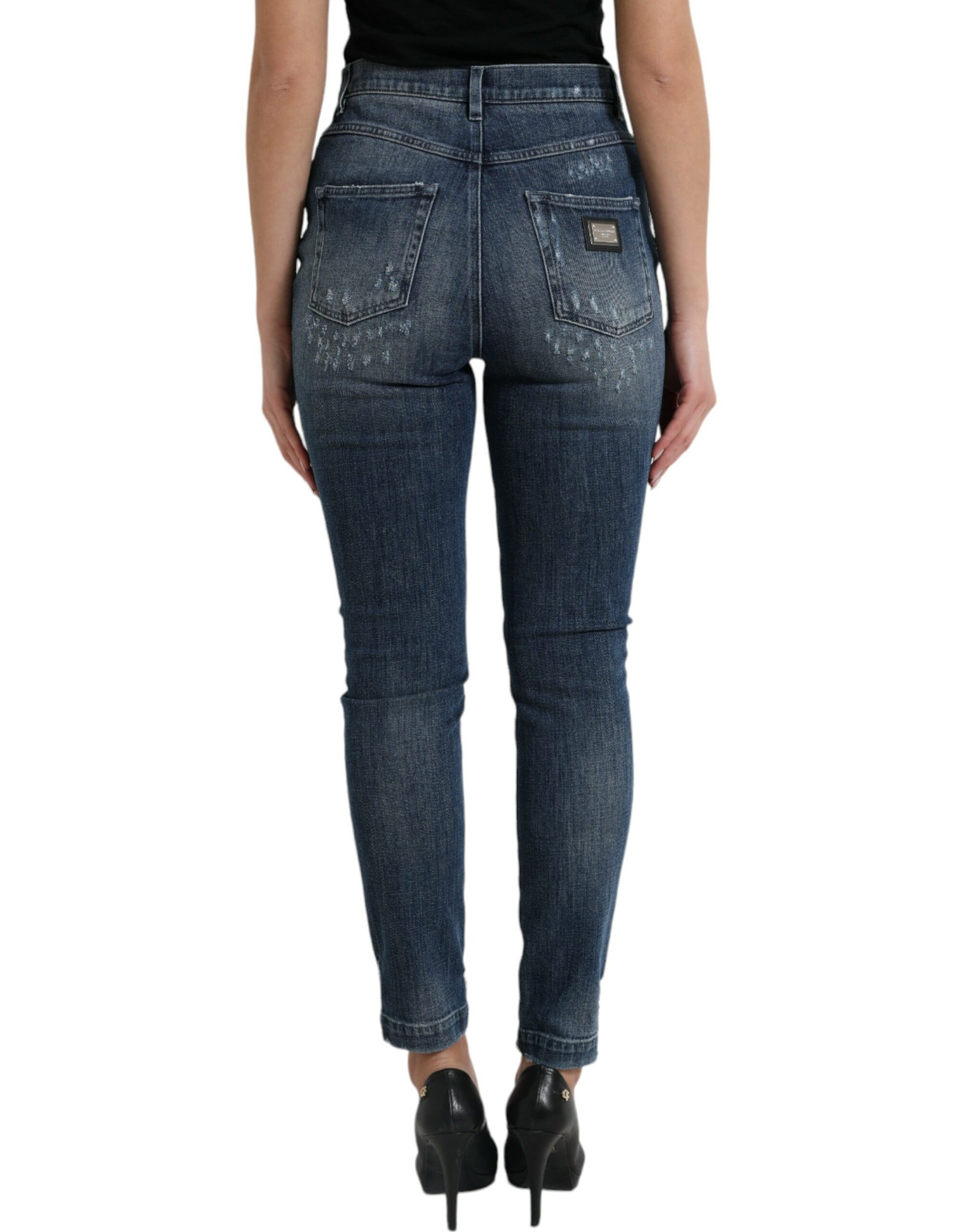 Elegante stretch denim jeans met hoge taille