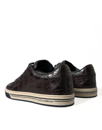 Elegante exotische leren lage sneakers