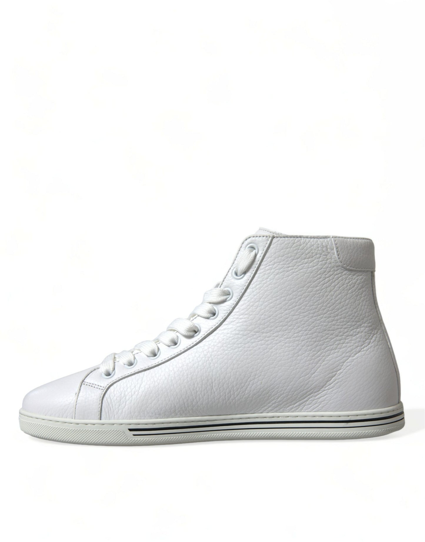 Elegante witte leren hoge sneakers