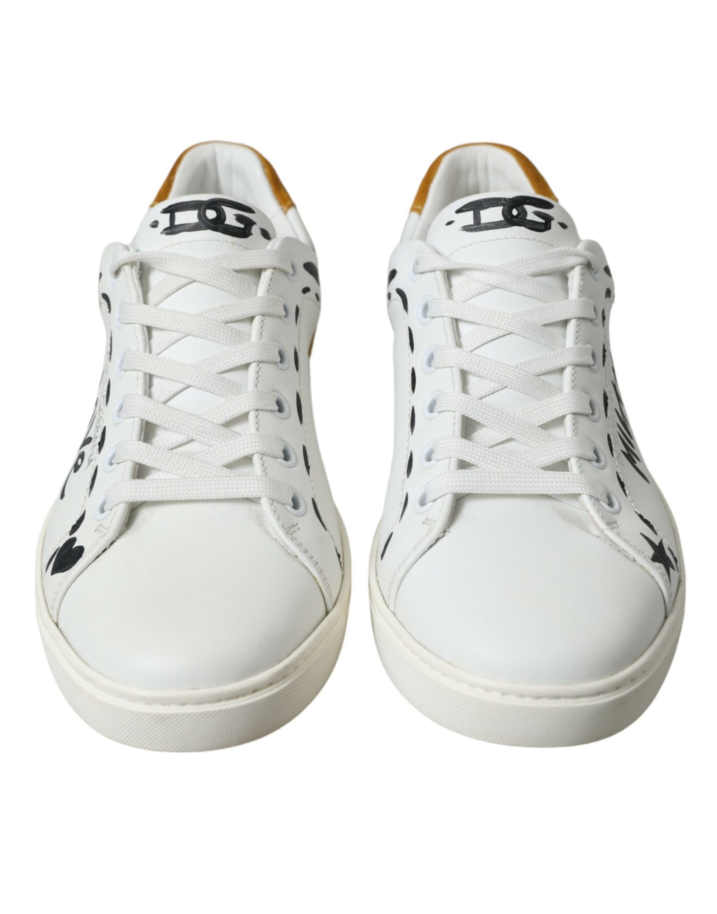 Strakke witte lage leren sneakers