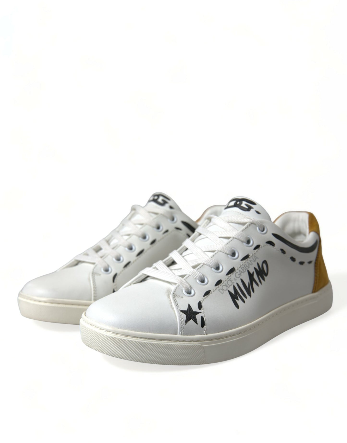 Strakke witte lage leren sneakers