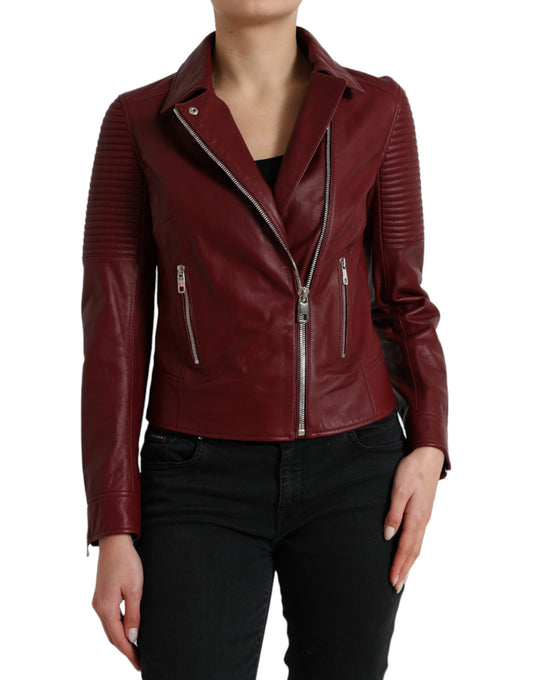 Bordeaux Biker leren jack