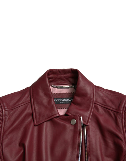 Bordeaux Biker leren jack