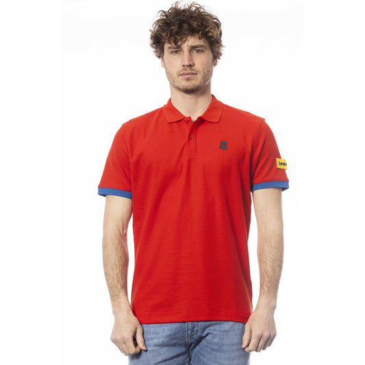 Rood katoenen heren poloshirt