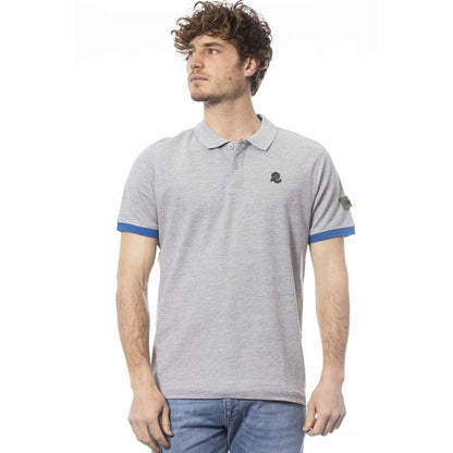 Grijs katoenen heren poloshirt