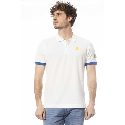 Wit katoenen heren poloshirt