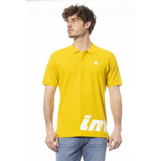 Geel katoenen heren poloshirt