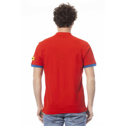 Rood katoenen heren poloshirt