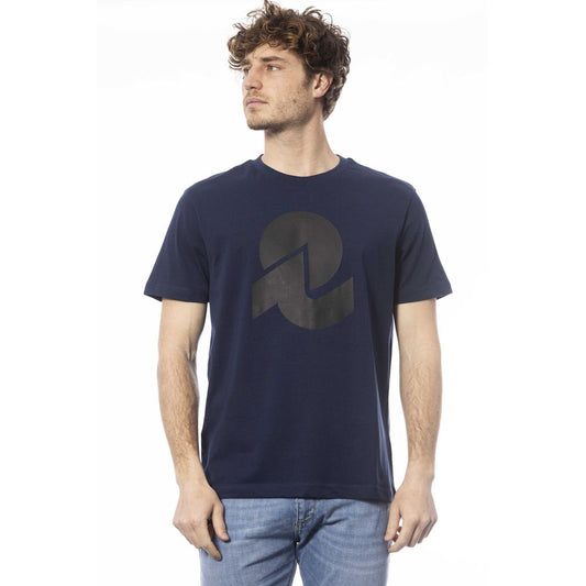 Blauw katoenen heren T-shirt