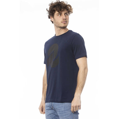 Blauw katoenen heren T-shirt