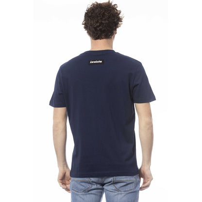 Blauw katoenen heren T-shirt