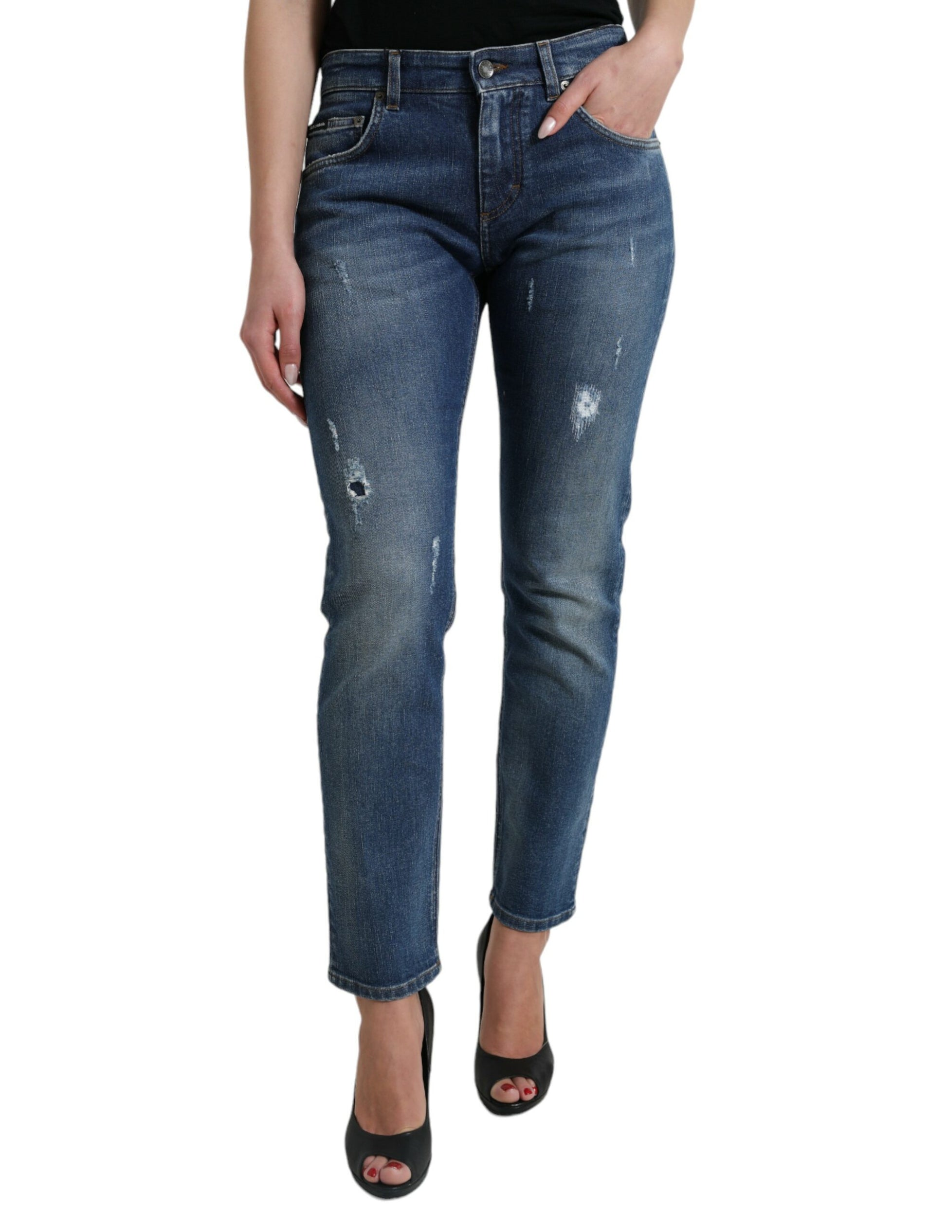 Chique Boyfriend Mid-Waist Stretch Jeans