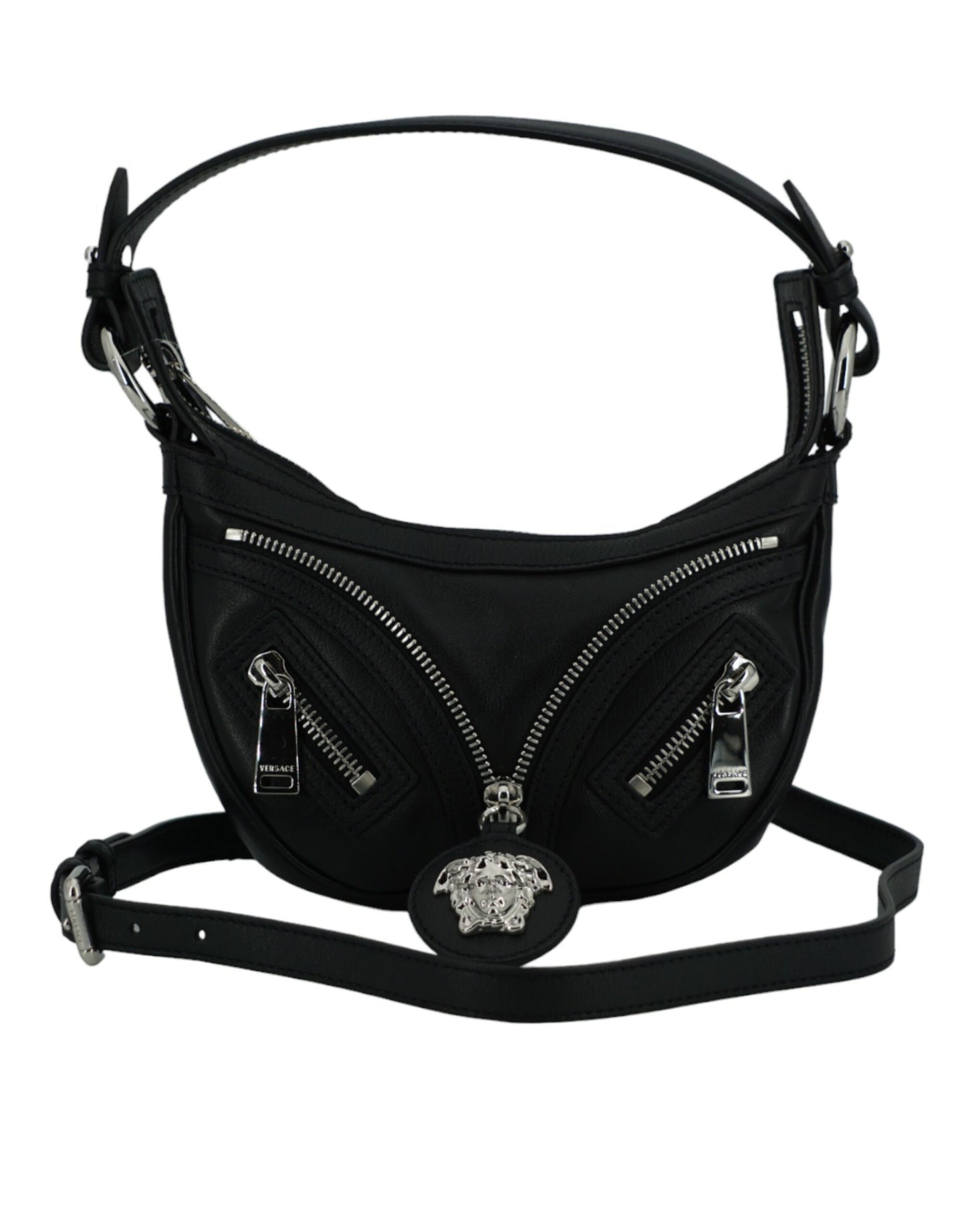 Elegante zwarte mini hobo schoudertas