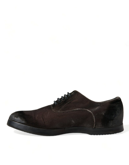 Elegante bruine fluwelen Oxford veterschoenen