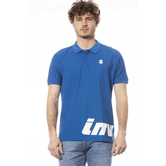 Blauw katoenen heren poloshirt