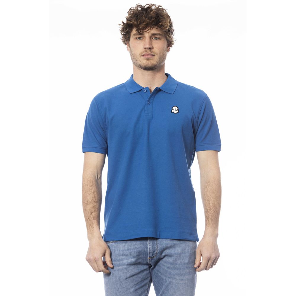 Blauw katoenen heren poloshirt