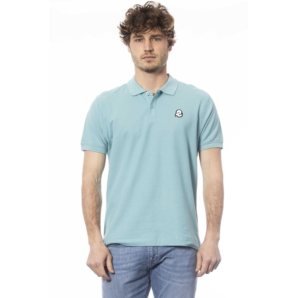 Lichtblauw katoenen heren poloshirt