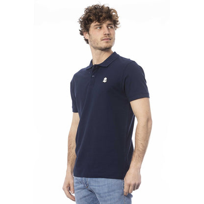 Blauw katoenen heren poloshirt