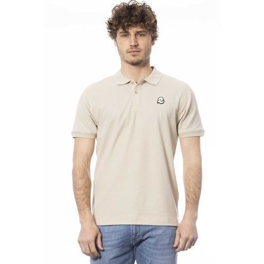 Beige katoenen heren poloshirt