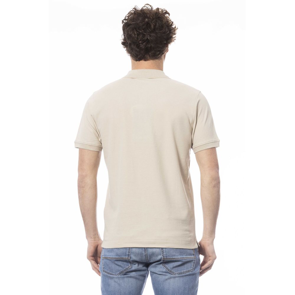 Beige katoenen heren poloshirt