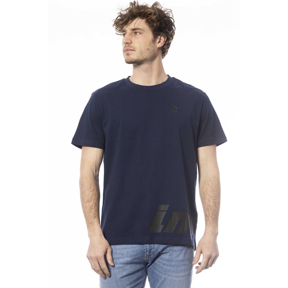 Blauw katoenen heren T-shirt