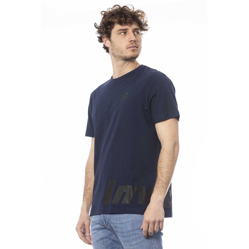 Blauw katoenen heren T-shirt