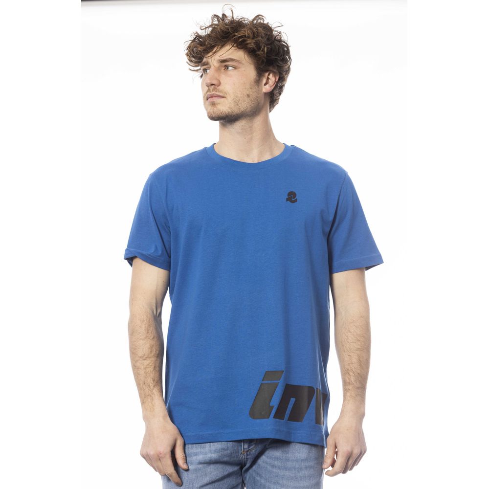 Blauw katoenen heren T-shirt