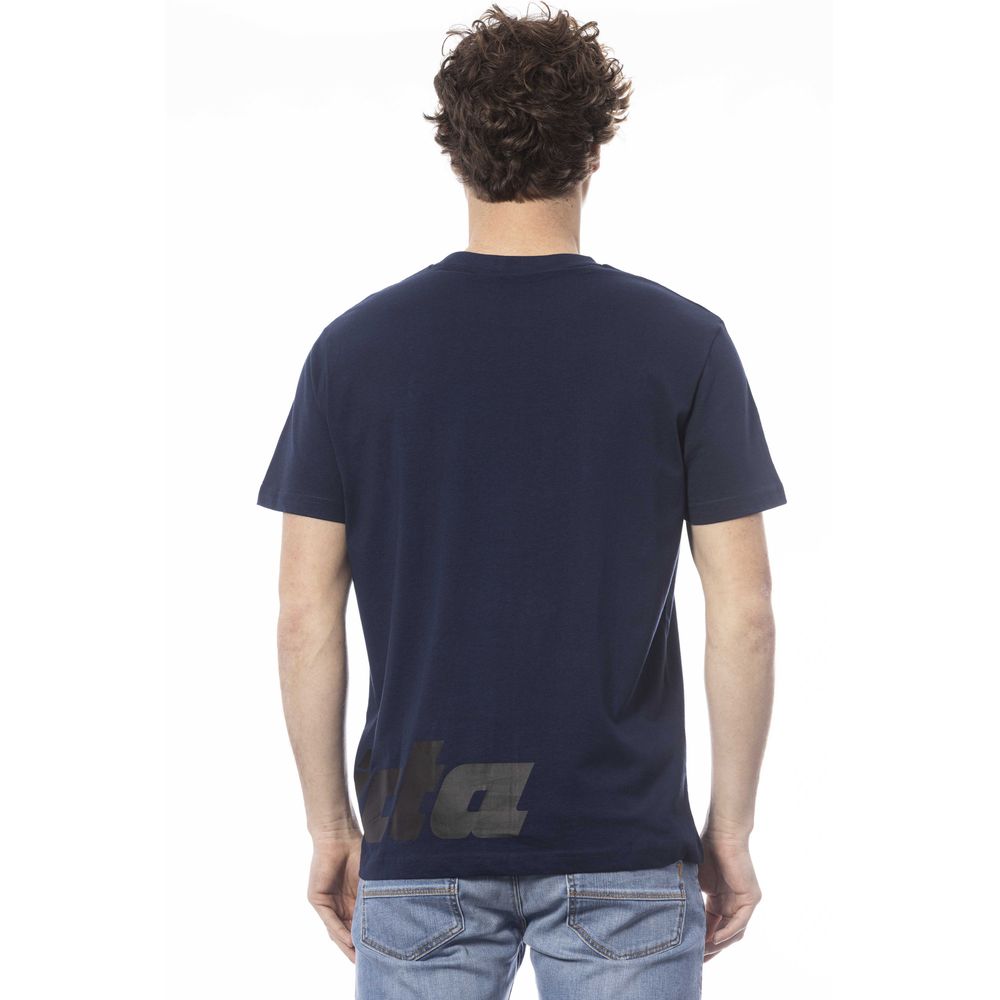 Blauw katoenen heren T-shirt