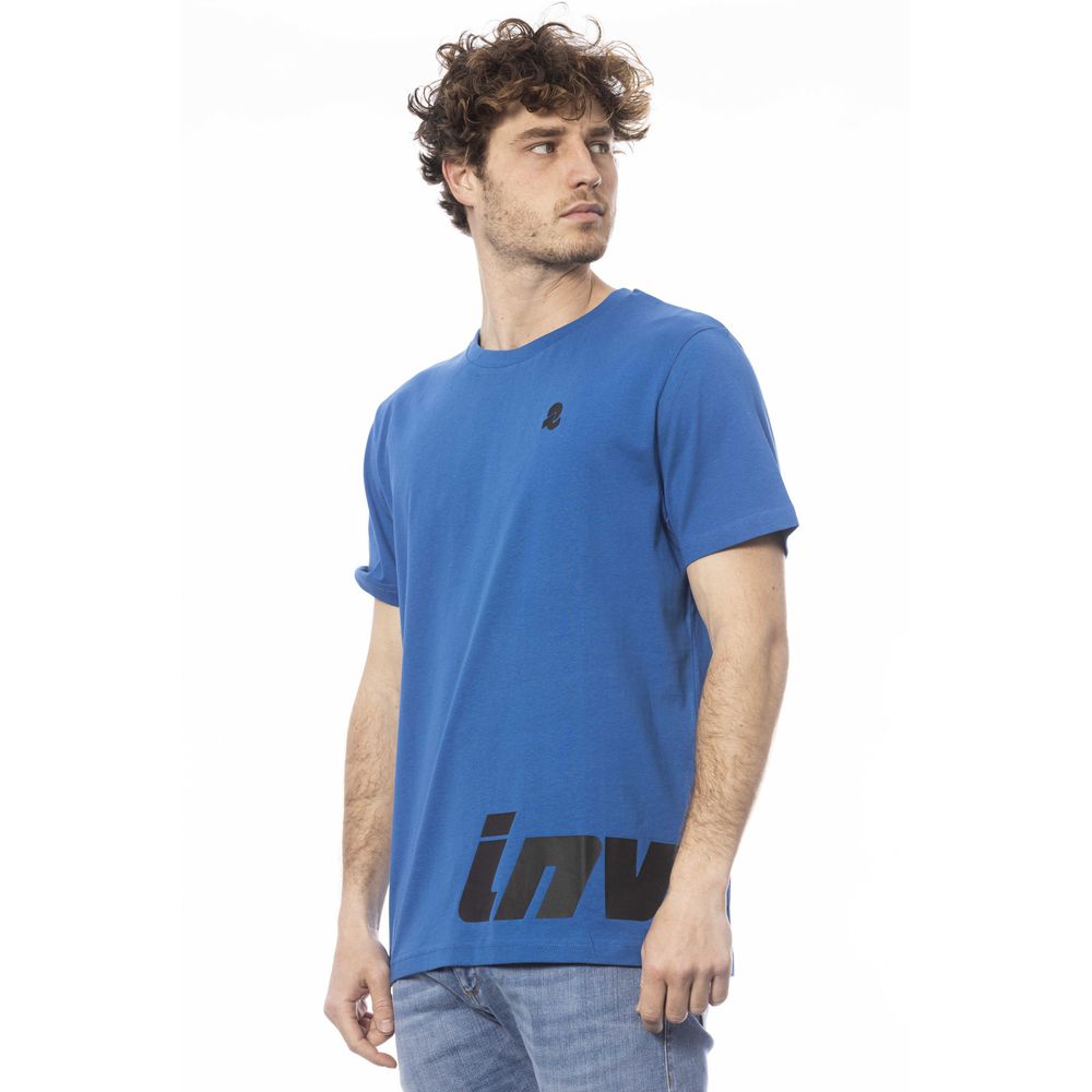 Blauw katoenen heren T-shirt