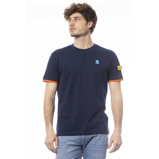 Blauw katoenen heren T-shirt