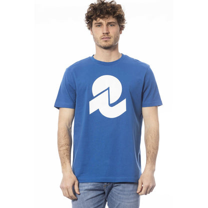 Blauw katoenen heren T-shirt