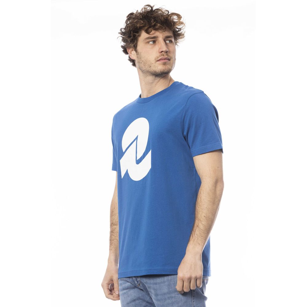 Blauw katoenen heren T-shirt