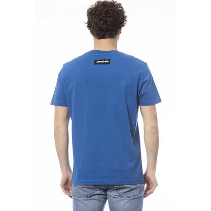 Blauw katoenen heren T-shirt