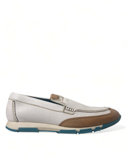 Elegante witte loafers van hertenleer