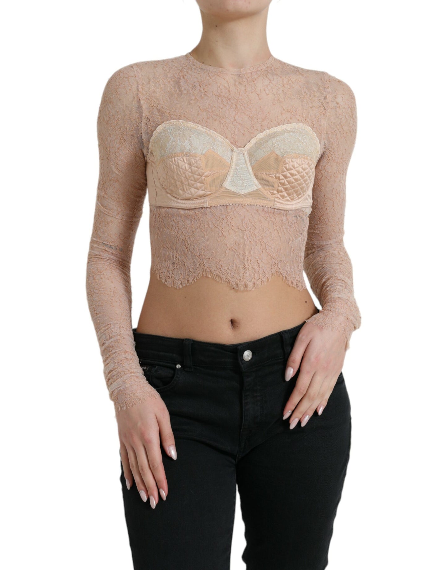 Elegante kanten bustier cropped top