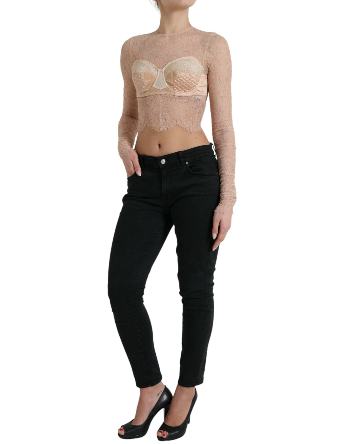 Elegante kanten bustier cropped top