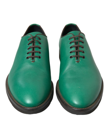 Elegante groene leren Oxford-schoenen