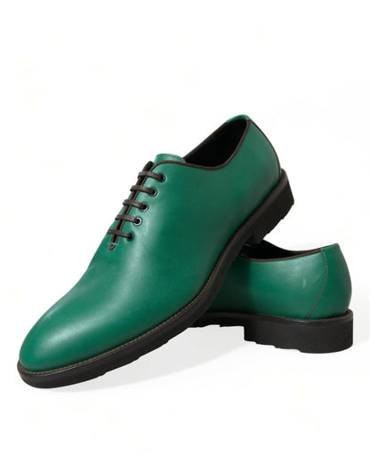 Elegante groene leren Oxford-schoenen